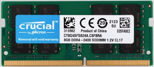 Оперативная память SODIMM DDR4 8192Mb PC19200 2400MHz Crucial [CT8G4SFS824A]