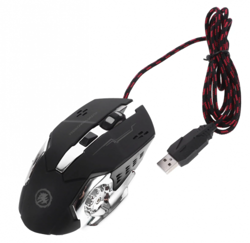 Мышь проводная NoName RGB черная