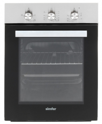 Электрический духовой шкаф узкий Simfer B4EM14016 серебристый
