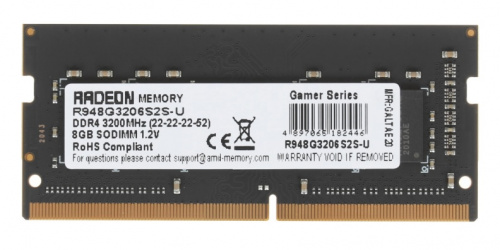 Оперативная память SODIMM DDR4 8192Mb PC25600 3200MHz AMD Radeon R9 [R948G3206S2S-U]