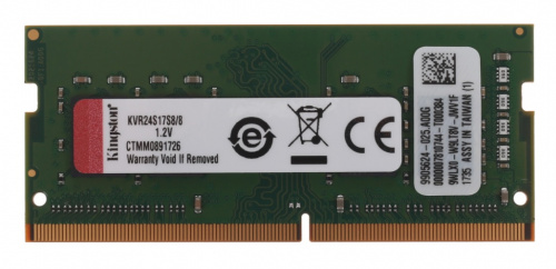 Оперативная память SODIMM DDR4 8192Mb PC19200 2400MHz Kingston CL17 [KVR24S17S8/8]